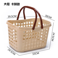 大号超市便利店购物篮手提篮塑料折叠KTV零食置物篮买菜篮子迷你 大号2个装(颜色随机)