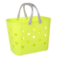 手提篮沐浴篮子收纳篮洗澡塑料洗漱篮储物框洗浴提篮小篮子置物篮 绿色