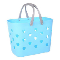 手提篮沐浴篮子收纳篮洗澡塑料洗漱篮储物框洗浴提篮小篮子置物篮 蓝色