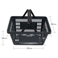 加厚超市购物篮拉杆带轮购物车手提篮加大塑料篮KTV提篮购物框子 中号内置手提深灰