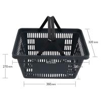 加厚超市购物篮拉杆带轮购物车手提篮加大塑料篮KTV提篮购物框子 大号内置手提深灰