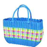 购物篮菜篮手提篮子宠物篮洗浴筐 蓝色花色 大号