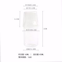 一人饮耐热玻璃日式透明玻璃水具小水壶果汁壶杯400ML可微波防爆