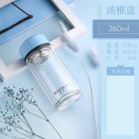 双层玻璃杯男女加厚便携带盖隔热水杯子过滤网家用泡茶杯定制