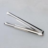 不锈钢食品夹食物方糖冰块夹烘焙夹面包烧烤牛排自助餐厅火锅夹子 长约18cm(货号:7#光柄)