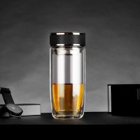 高档双层玻璃杯耐热加厚泡茶杯防爆杯喝水杯单层男女办公杯