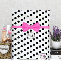 服装店袋子女童装衣服袋子购物袋塑料胶袋手提袋包装袋礼品袋批发 黑点蝴蝶结 尺寸为厘米建议买大不买小