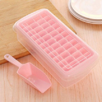 自制雪糕模具家用冰棍冰棒冰淇淋冰格模具冰格带盖制冰盒DIY模具 制冰盒[四件套]44格粉色