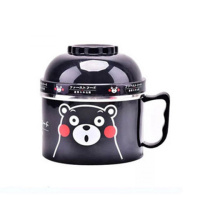 304不锈钢饭盒学生女韩版可爱卡通双层便当盒带盖泡面碗两层成人