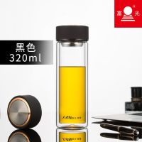 玻璃杯男双层加厚隔热水杯女家用便携泡茶杯子带盖过滤办公杯