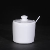 调料盒(配勺)家用套装塑料调料瓶调料罐 辣椒罐饭店味精盐味精盒 330ML瓷白调料罐(塑料材质) 6只装