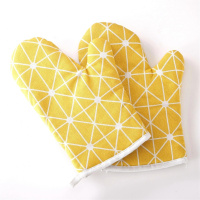 厂家直销微波炉加厚防烫隔热烤箱耐高温烘焙厨房居家日用手套 黄色菱形(加厚款) 单只