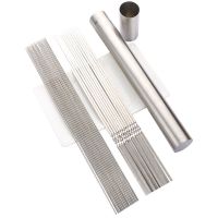 不锈钢圆形烧烤签子羊肉串工具全套烧烤针烤串用品铁签子扁签配件 40扁+40圆+签子筒送毛刷