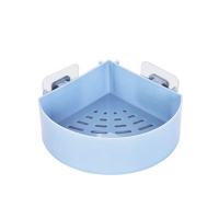 [落包赔]免打孔浴室置物架厨房收纳架卫生间整理架挂篮收纳盒 北欧蓝 1个长方形+1个三角形[共2个]