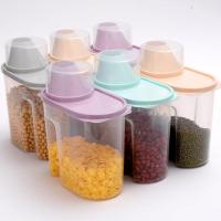 五谷杂粮收纳盒储物罐大号粮食储存罐厨房食品级密封罐塑料储物盒 小号[1.9L]6个装