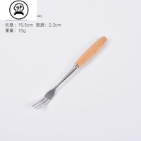 敬平(JING PING)不锈钢筷子勺子套装家用刀叉三件套礼盒打蛋器小勺叉日式木质餐具 小叉  