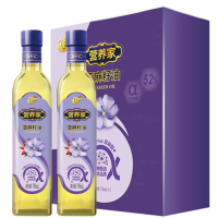 福临门 食用油 营养家亚麻籽油（礼盒装）750ml*2 十二星座瓶 中粮出品