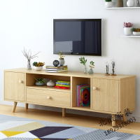 简易电视柜家用现代简约小户型客厅家具多功能省空间储物柜子地柜 I款北美原木纹色 组装