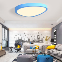 北欧灯具卧室灯芒果创意个性马卡龙简约现代铁艺客厅儿童房时尚圆形LED吸顶灯18M2