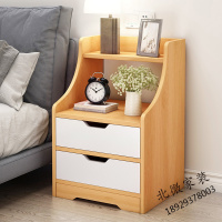简约现代人造板式卧室家具 床头柜置物架创意弧形卧室床边小桌子实用小型收纳柜子
