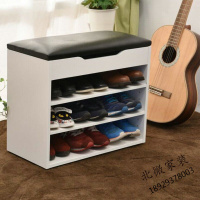 旗舰店 简约现代客厅家具人造板其他厅 白色简易鞋架 三层储物鞋柜沙发凳矮凳床尾凳防尘翻盖换鞋凳