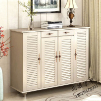 简约现代木质客厅厅创意后超薄简易免漆玄关收纳柜实木大容量防尘对开鞋柜多层鞋架