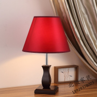苏宁优惠购 现代中式木质结婚台灯卧室床头家用新娘浪漫红色婚庆陪嫁婚房T