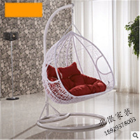 吊篮藤椅鸟巢室内双人阳台成人秋千吊椅懒人摇篮椅家用休闲吊兰椅 双人白色带扶手 加固型