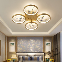全铜吸顶灯新中式客厅餐厅灯简约现代卧室圆形led灯中国风创意灯