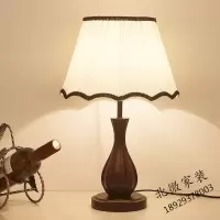台灯卧室床头 现代新中式木质复古美式遥控调光led结婚房装饰台灯