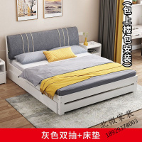 实木床1.8米现代简约双人床主卧1.5米出租房经济型2m软包单