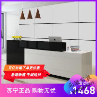 公司前台接待台吧台桌简约现代收银台转角柜台烤漆办公桌4.0米免漆