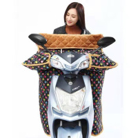 [优先发货]电动摩托车挡风被冬季加绒加厚电瓶车自行车防晒罩加大衣女电车秋