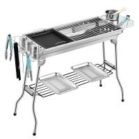 [优先发货]不锈钢加厚烧烤架户外木炭烧烤炉家用野外全套工具碳烤肉炉子架子