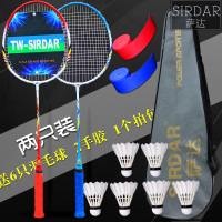 [优先发货]2支装羽毛球拍学生成人初学进攻耐打比赛情侣双拍/6只球2手胶