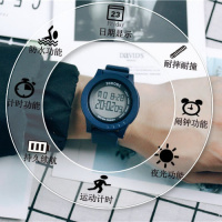 黑色 盒子+电池 [优先发货]日系时尚潮流chic风简约运动初中学生男孩女孩多功能ins电子手表