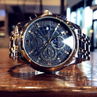 黑钢黑面玫瑰金 [优先发货]2019官方正品新款男士多功能手表镂空夜光防水全自动陀飞轮机械表