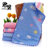 [优先发货]3/5条装 纯棉六层儿童毛巾洗脸纱布汗巾小毛巾婴儿面巾口水吸汗巾 蓝色6层童巾[25*50cm] 5条装