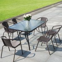 [优先发货]户外阳台休闲凳子餐厅折叠桌椅组合室外庭院露台藤椅茶几三五件套