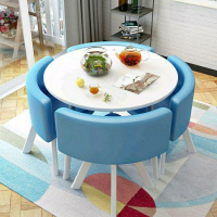 [优先发货]洽谈桌椅组合网红简约小圆桌休闲接待桌椅现代店铺会客一桌四椅子