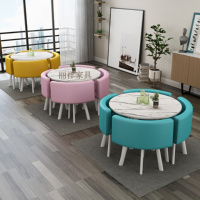 [优先发货]简约接待桌椅组合洽谈桌店铺会客桌椅办公室休闲小圆桌网红餐桌椅