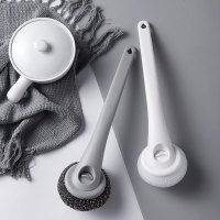 厨房用刷洗锅刷洗碗带长柄刷子钢丝球刷多功能可替换锅碗碟清洁刷_24_262