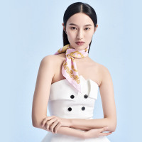 万事利春夏新款围巾桑蚕丝真丝女士丝巾时尚百搭中方巾-海域宝藏