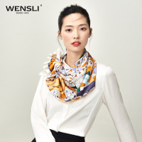 万事利真丝围巾春夏新品桑蚕丝丝巾围脖女时尚两用披肩大方巾幻境