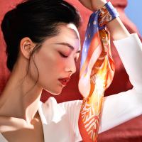 万事利(WENSLI)真丝印花小方巾-马戏团