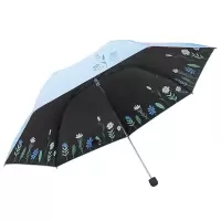 天堂伞 草色青青黑胶三折铅笔晴雨伞遮阳伞
