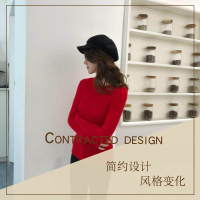 圣妮曼简约质感羊毛圆领长袖百搭针织衫