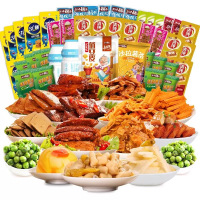 盐津铺子零食大礼包泡椒凤爪素肉鱼豆腐风味豆干金针菇分享组合装礼包 959g