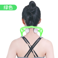 仿真人揉捏 颈椎按摩器 小神器护肩颈部滚珠手动夹脖子家用手持式 新款清新绿