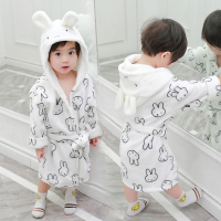 儿童浴袍秋冬法兰绒男女童家居服0-1-3岁4-5宝宝睡袍婴儿四季睡衣